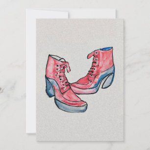 No 01, Hand Drawing Of Funny Shoes Collection Invitation