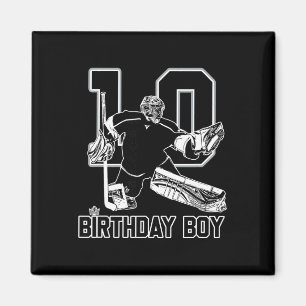 No. 10 Ice Hockey Goalie Happy 10th Birthday Boy Magnet