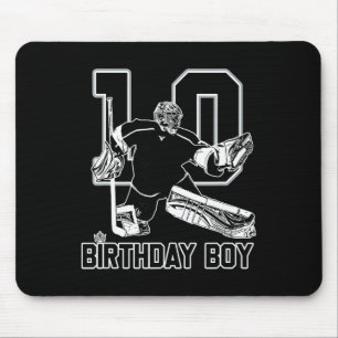 No. 10 Ice Hockey Goalie Happy 10th Birthday Boy Mouse Pad