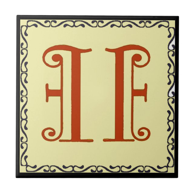 No. 11 House Number Red Fancy Tile (Front)