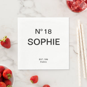 No 18 French Chic 18th Birthday Party Napkin
