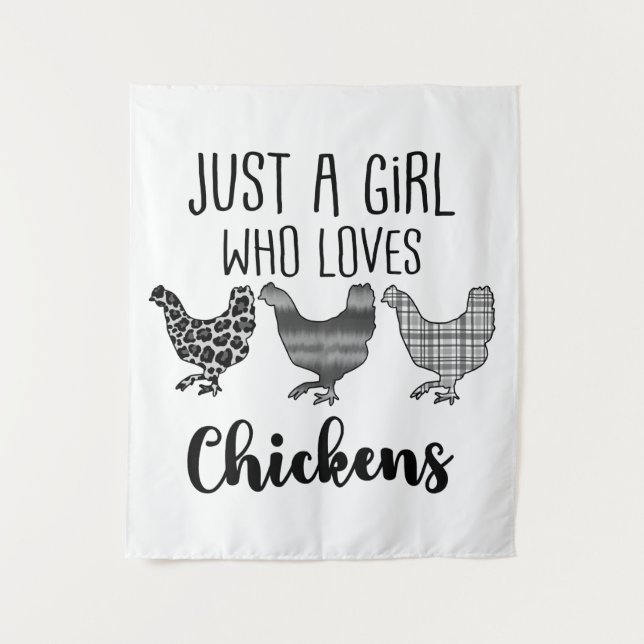 No 1/2, Just A Girl Who Loves Chickens, Funny Tapestry (Front)