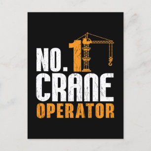 No. 1 Crane Operator Construction Worker Site Holiday Postcard