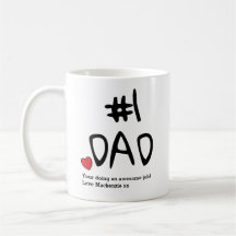 No.1 Dad Fathers Day Mug With Heart Add Name