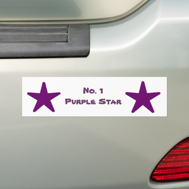 No. 1 Deep Purple Star Bumper Sticker (On Car)