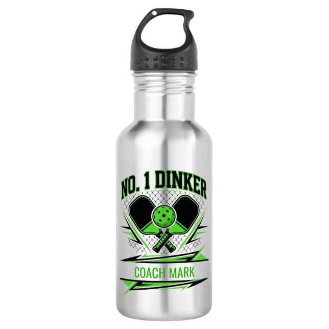 No 1 Dinker Pickleball Coach Custom Name Bottle (Front)