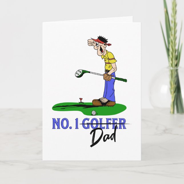 No. 1 Golfer Dad Holiday Card (Front)