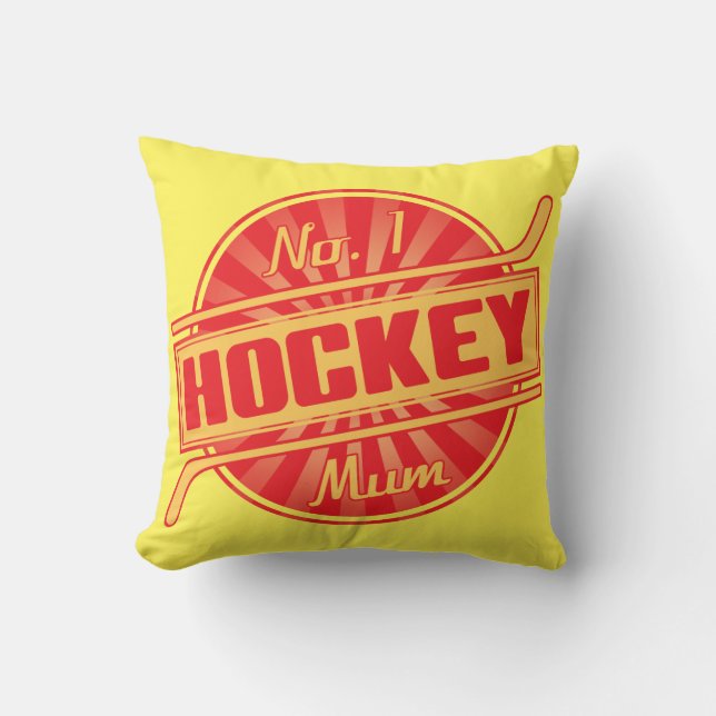 No 1 Hockey Mum Name and Number Cushion (Front)