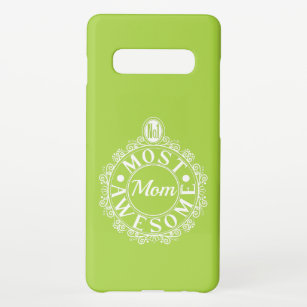 No.1 Most Awesome Mum Emblem Classic White on lime Samsung Galaxy Case