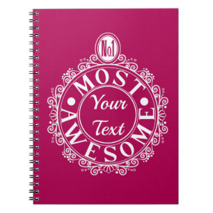 No.1 Most Awesome (Your Text) Custom White Line Notebook