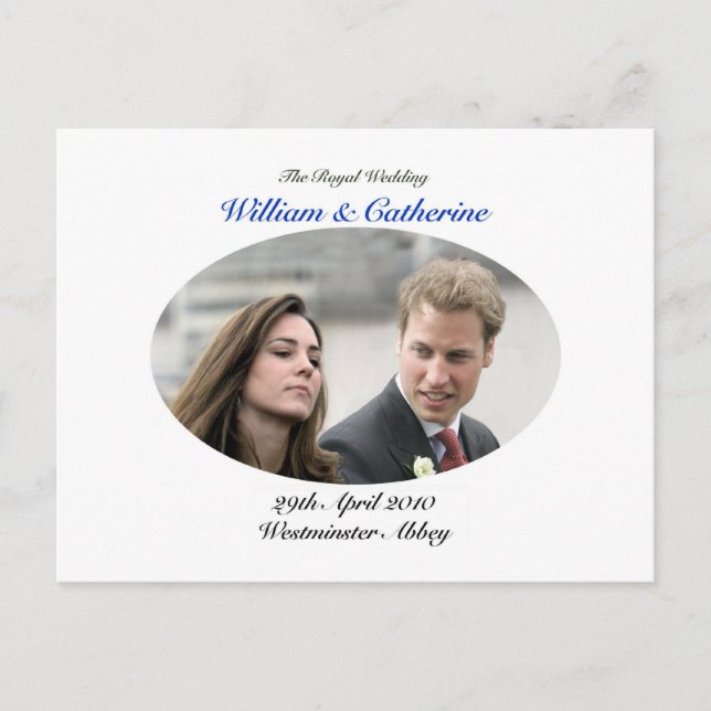 No.1 The Royal Wedding William & Catherine Postcard (Front)