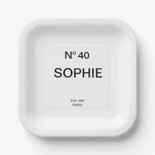 No 40 French Chic 40th Birthday Party Paper Plate