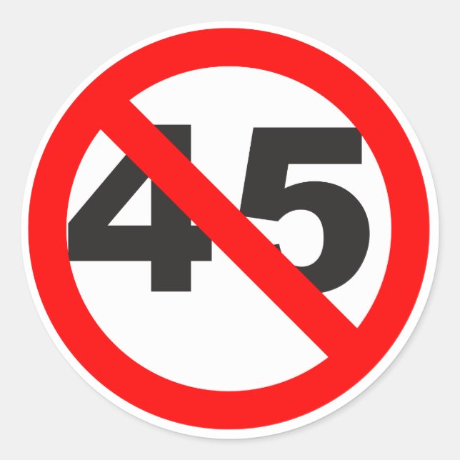 NO 45 CLASSIC ROUND STICKER (Front)