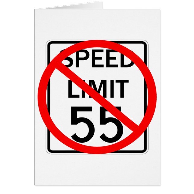 No 55 mph Speed Limit Sign (Front)