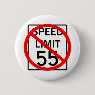 No 55 mph Speed Limit Sign 6 Cm Round Badge