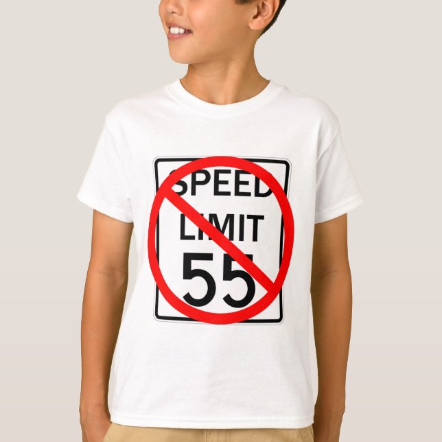 No 55 mph Speed Limit Sign T-Shirt (Front)