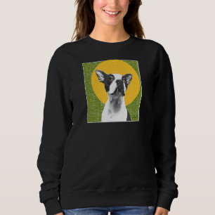 No. 619 Hugo With A Halo Boston Terrier Halo Green Sweatshirt