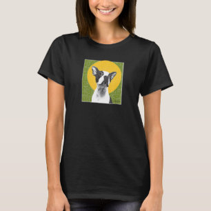 No. 619 Hugo With A Halo Boston Terrier Halo Green T-Shirt