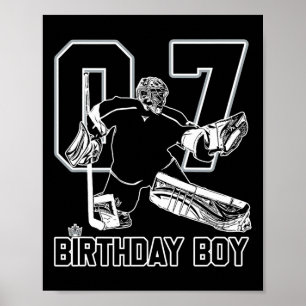 No. 7 Ice Hockey Goalie Happy 7th Birthday Boy Poster