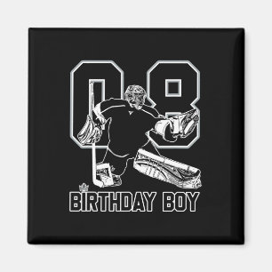 No. 8 Ice Hockey Goalie Happy 8th Birthday Boy Magnet