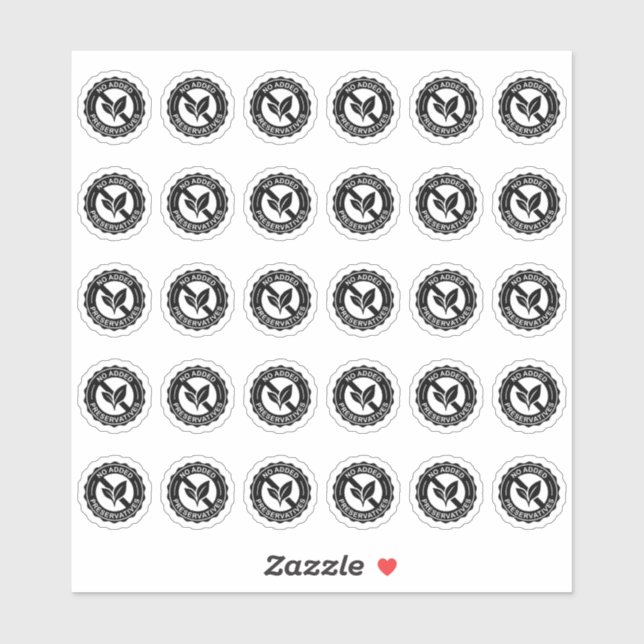 No Added Preservatives Mini Food Packaging Label (Sheet)