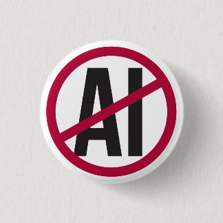 NO AI  3 CM ROUND BADGE