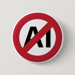No AI allowed 6 Cm Round Badge
