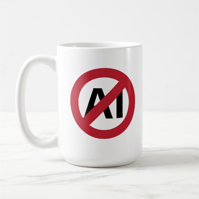 No AI allowed Coffee Mug (Left)