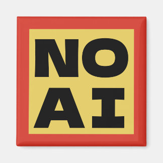 NO AI Bold Text Modern Typography Yellow Black Magnet