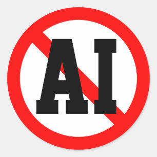 No AI Classic Round Sticker