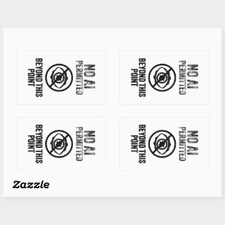 No AI Permitted Rectangle Sticker