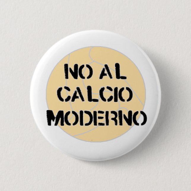 no al calcio moderno button badge (Front)