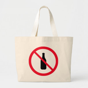No Alcohol Red Circle Sign Jumbo Tote Bag