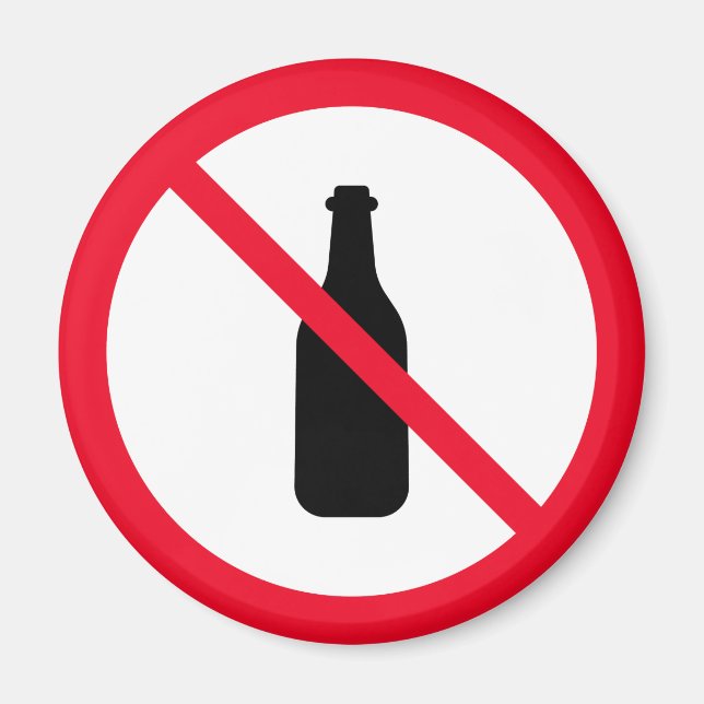 No Alcohol | Red Circle Sign | Magnet (Front)