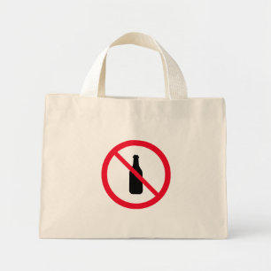 No Alcohol Red Circle Sign Tiny Tote Bag