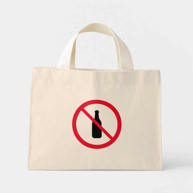 No Alcohol Red Circle Sign | Tiny Tote Bag (Front)
