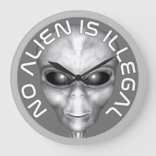 No Alien Is Illegal Large Clock