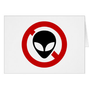 NO ALIENS GREETING CARD