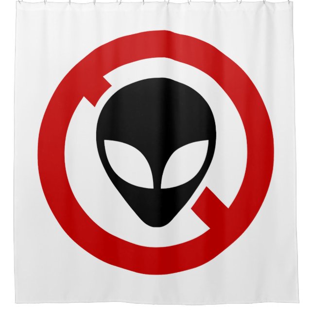 NO ALIENS SHOWER CURTAIN (Front)
