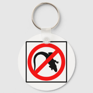 No Alligators Highway Sign Key Ring