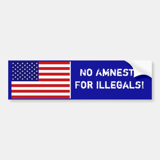 No Amnesty Bumper Sticker (Front)