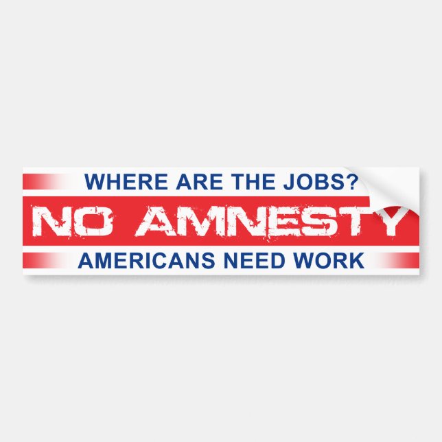 No Amnesty Bumper Sticker (Front)