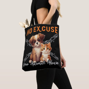 No Animal Abuse Animal Rights Design For Animal Lo Tote Bag
