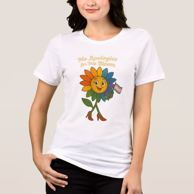 No Apologies for This Bloom Tri-Blend Shirt (Front)