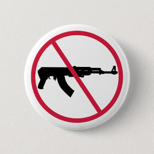 No assault weapons 6 cm round badge