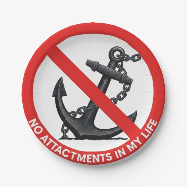 No attachments in my life paper plate (Front)