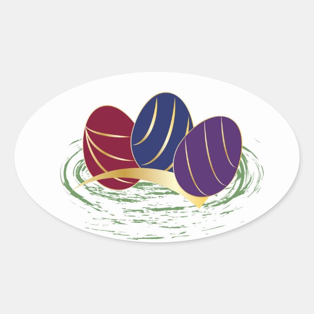 no background Ruby Sapphire Amethyst for Easter Oval Sticker (Front)