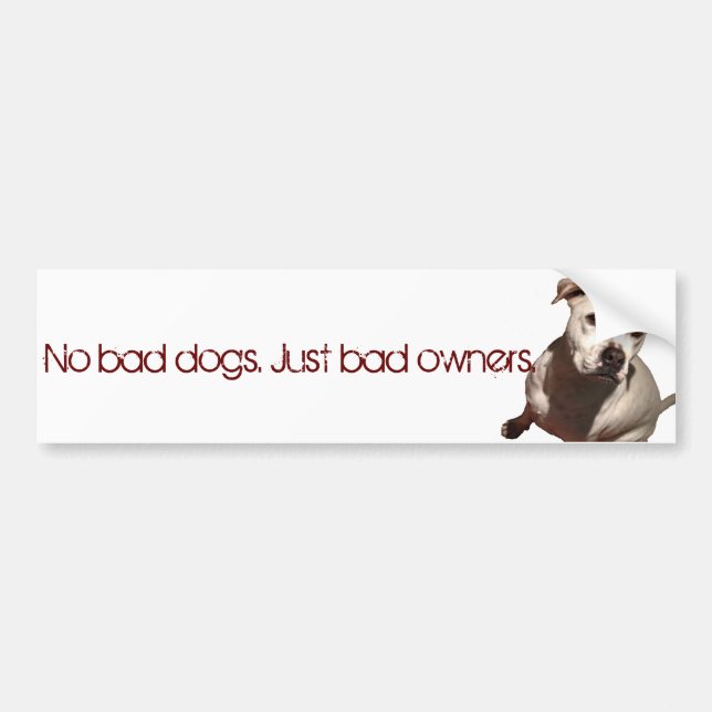 No Bad Dogs, Just Bad Owners Bumper Sticker (Front)