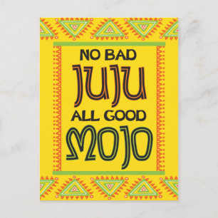 No bad juju all good mojo funny get well postcard