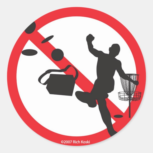 no bad sports classic round sticker (Front)